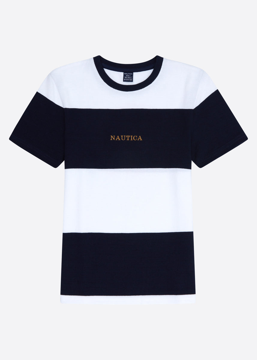 Buy Nautica toddler boy brand logo long sleeves t shirt navy white
