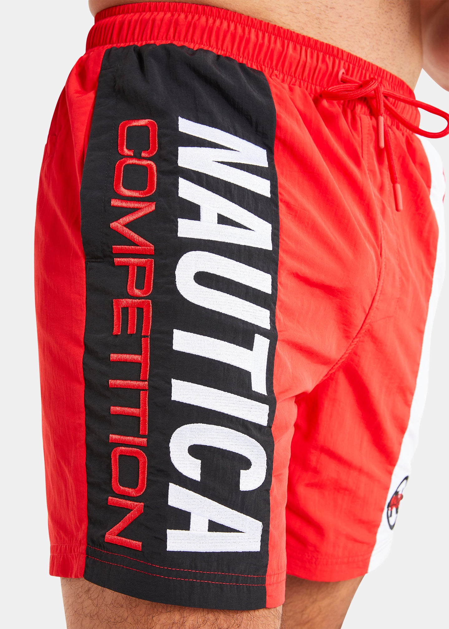 Nautica Competition Lismore 6" Swim Short - True Red - Detail