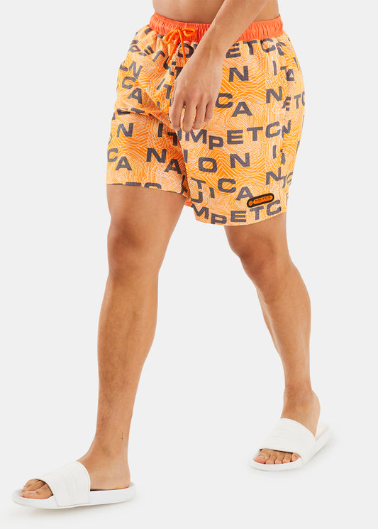 Nautica Competition Carter 6" Swim Short  - Neon Orange - Front