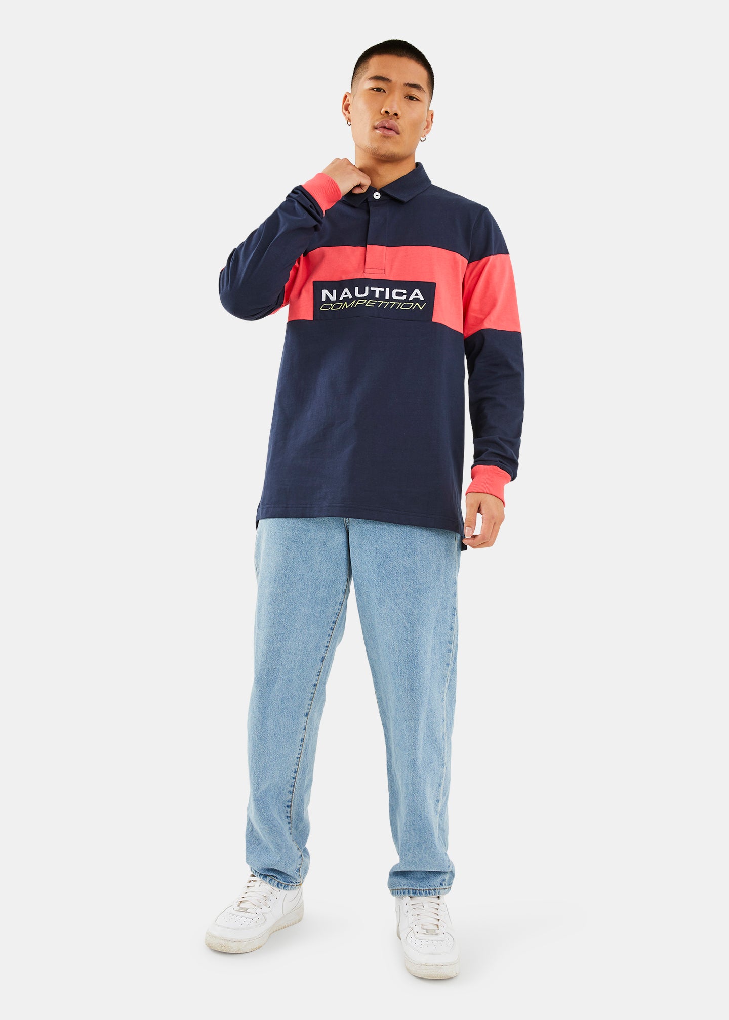 Nautica Competition Trey Rugby Shirt - Dark Navy - Full Body