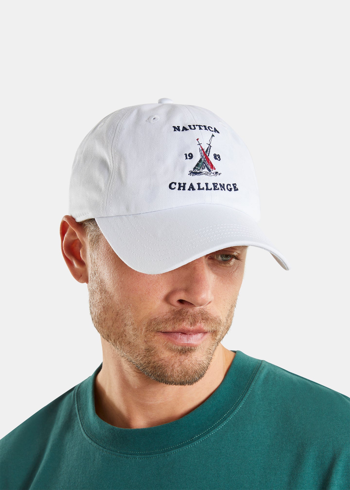 Nautica Oxford Strapback Cap - White - Front