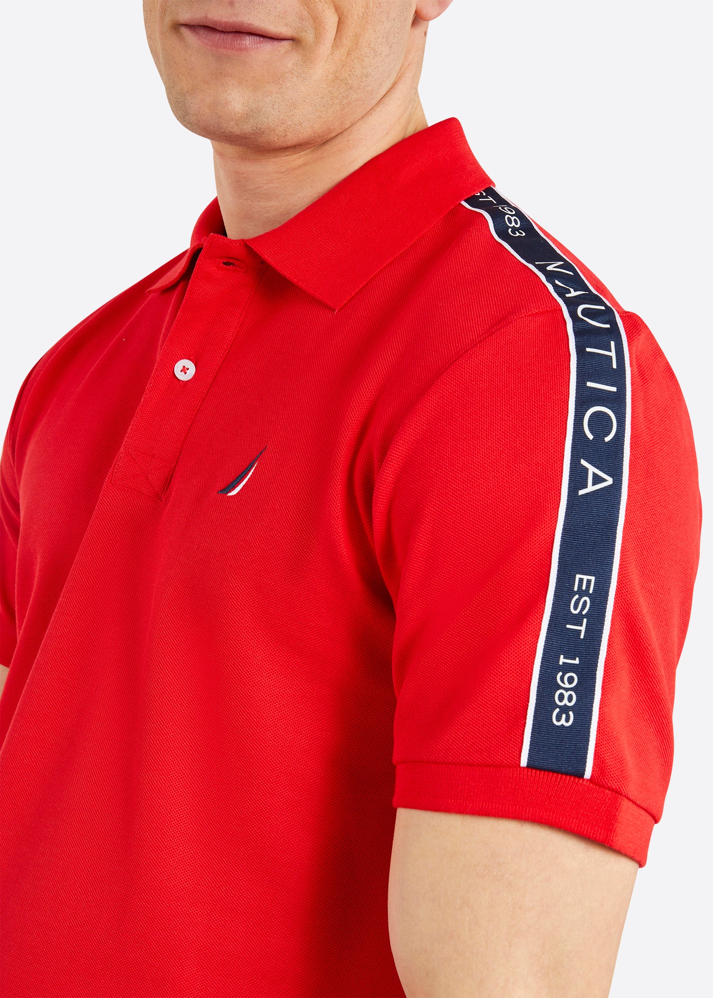 Nautica Connolly Polo Shirt - True Red - Detail