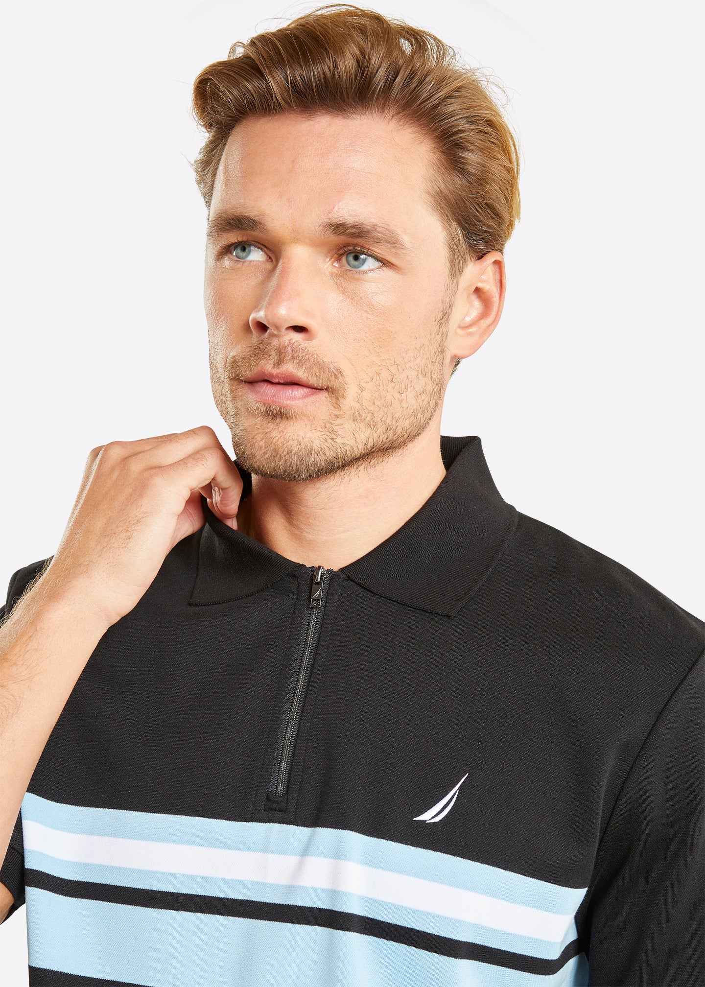 Nautica Princeton Polo Shirt - Black - Detail