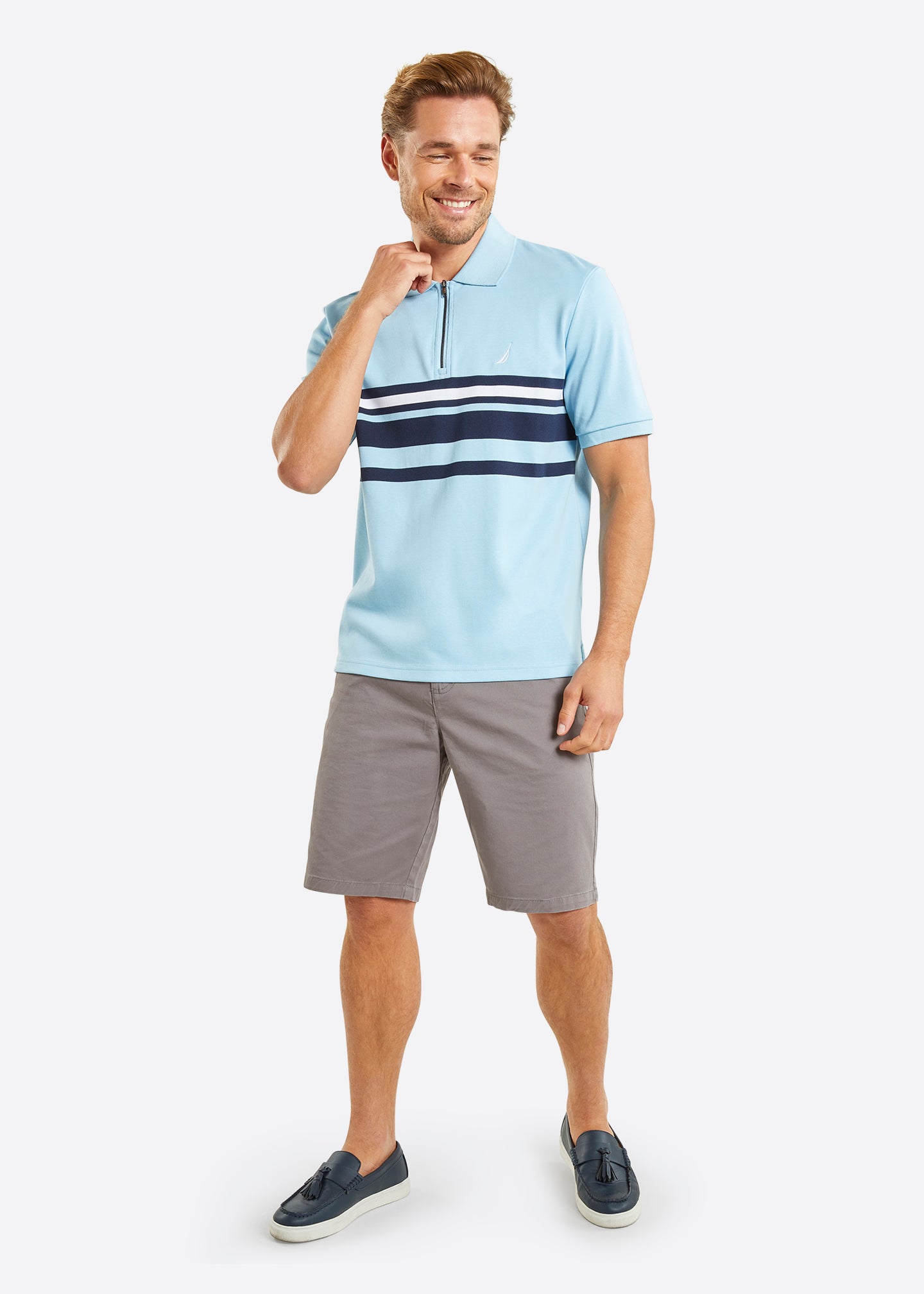 Nautica Princeton Polo Shirt - Sky Blue - Full Body