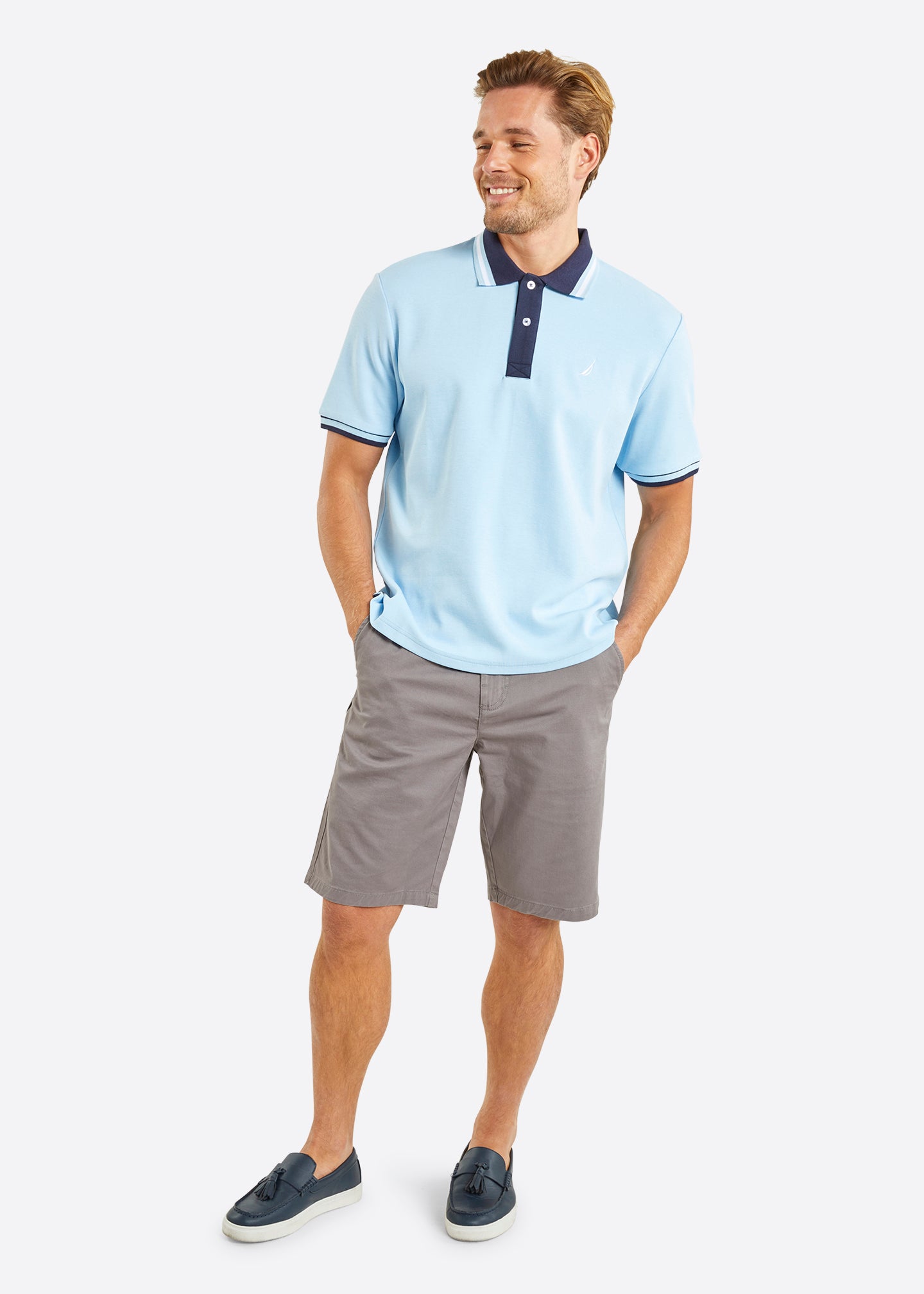 Nautica Langley Polo Shirt - Sky Blue - Full Body