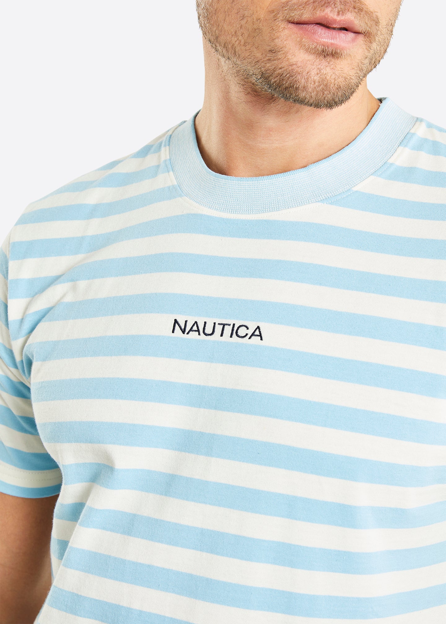 Nautica Stratford T-Shirt - Sky Blue - Detail