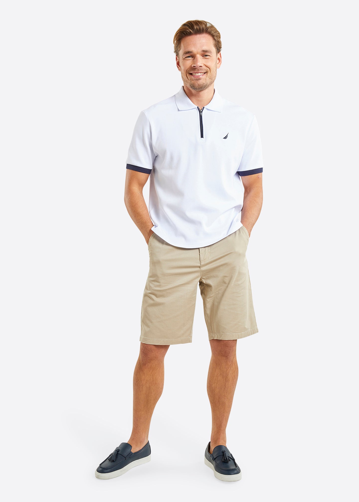 Nautica Halifax Polo Shirt - White - Full Body