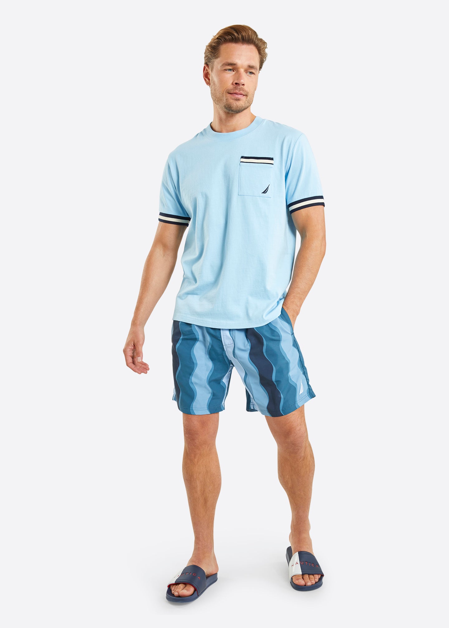 Nautica Sudbury 6" Swim Short - Teal - Full Body