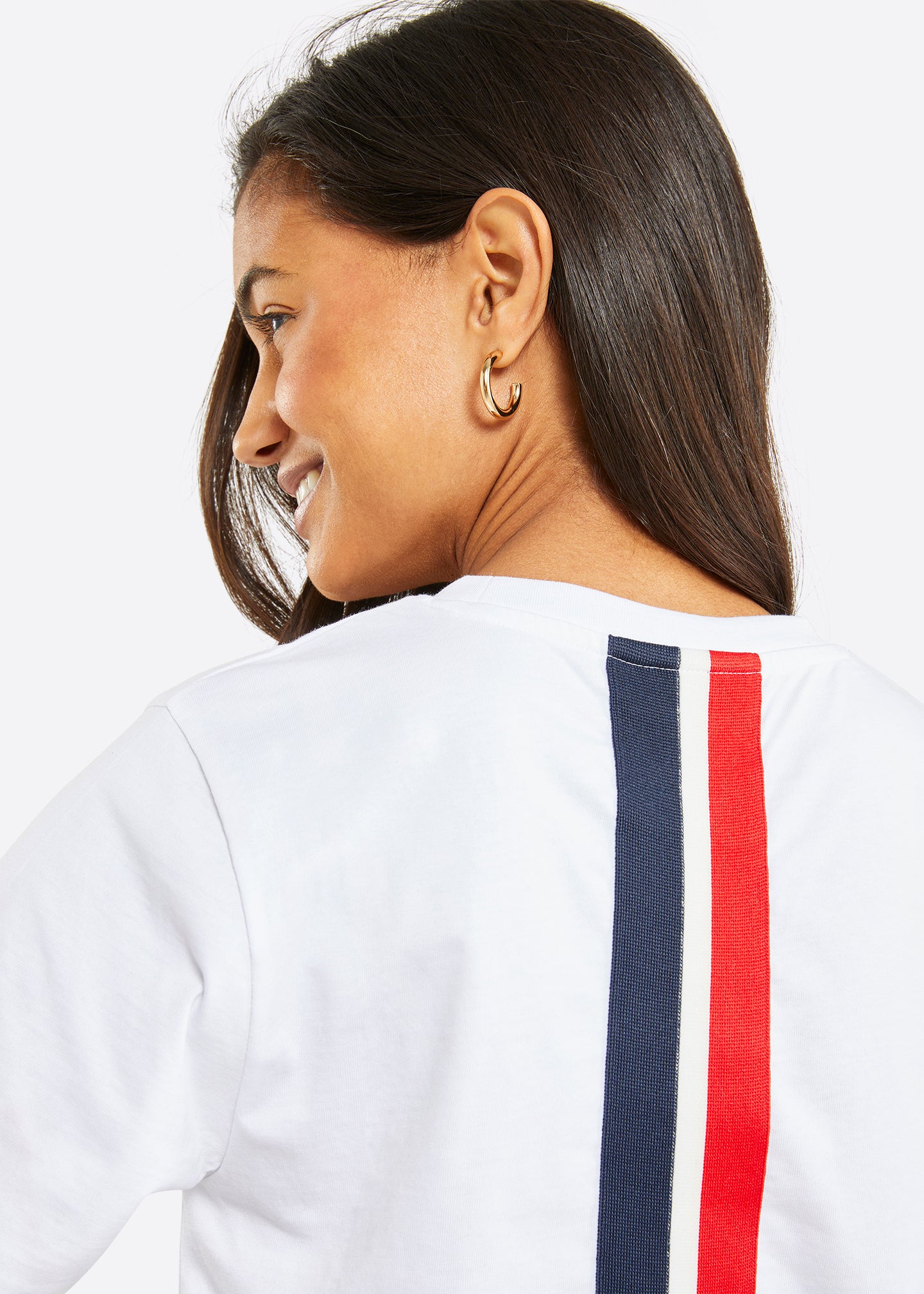 Nautica Delburn Crop T- Shirt - White - Detail