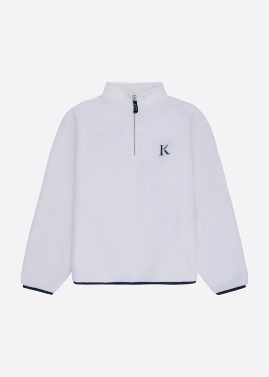 Nautica x Krost Sherpa Quarter Zip Top - White