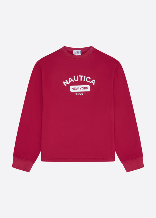 Nautica x Krost Logo Crewneck Sweatshirt - Burgundy