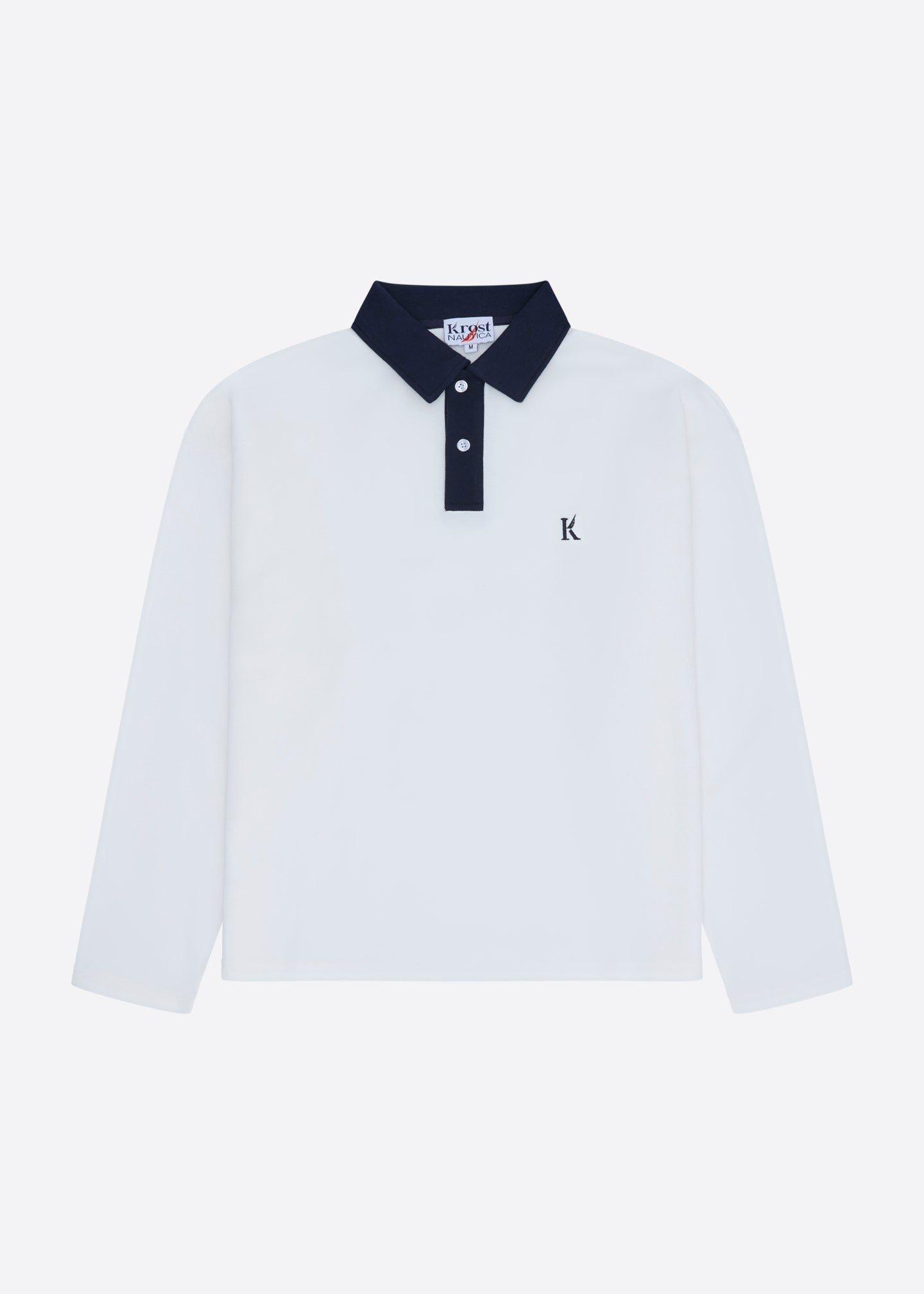 Nautica x Krost Contrast Pique Rugby Shirt - White